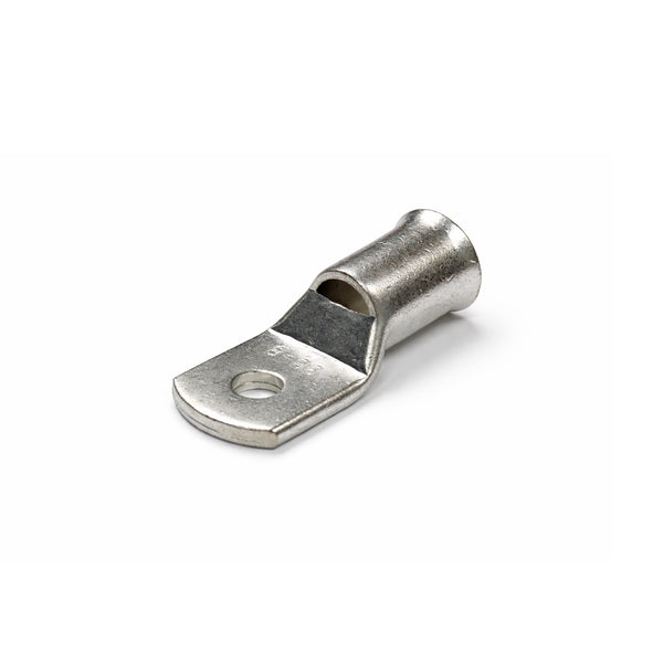 Tin-plated 95mm² copper lug with M8 hole and flared bellmouth entry