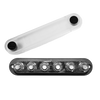 Overhead view of 6-stud busbar with clear cover removed showing nickel-plated terminals