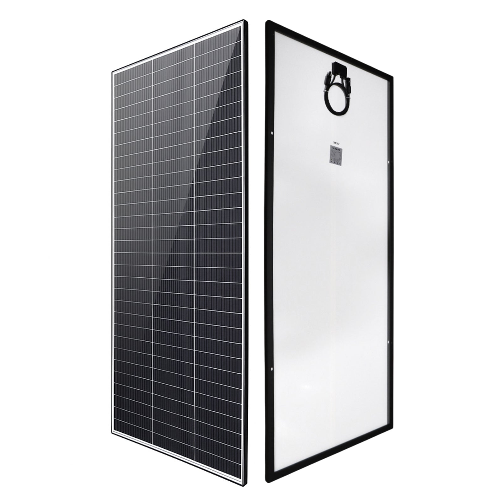 Angled perspective of 250W solar panel highlighting slim profile and rigid frame