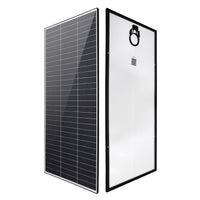 Angled perspective of 250W solar panel highlighting slim profile and rigid frame