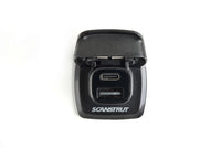 Front view of the Scanstrut Flip Pro dual USB socket with open lid