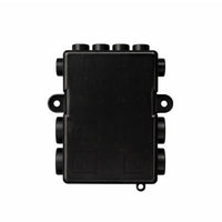 Top view of black fuse holder cover with embossed fuse location labels