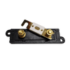 Demonstration of an ANL fuse being placed onto the threaded terminal stud of the base