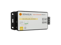 Angled view of Genasun solar controller highlighting mounting flanges and compact design