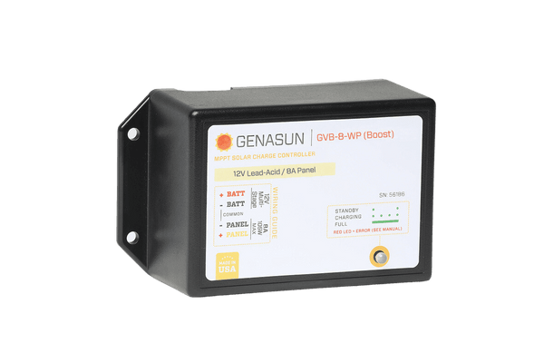 Genasun GVB-8-WP waterproof solar charge controller with boost technology for 12V lead-acid batteries
