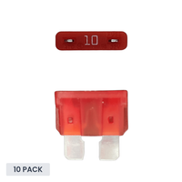 Exotronic 10A ATO/ATC Standard Automotive Blade Fuse - 10 pack