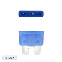 Exotronic 15A ATO/ATC Standard Automotive Blade Fuse - 10 pack