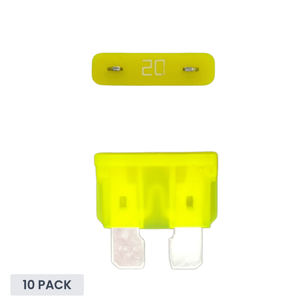 Exotronic 20A ATO/ATC Standard Automotive Blade Fuse - 10 pack