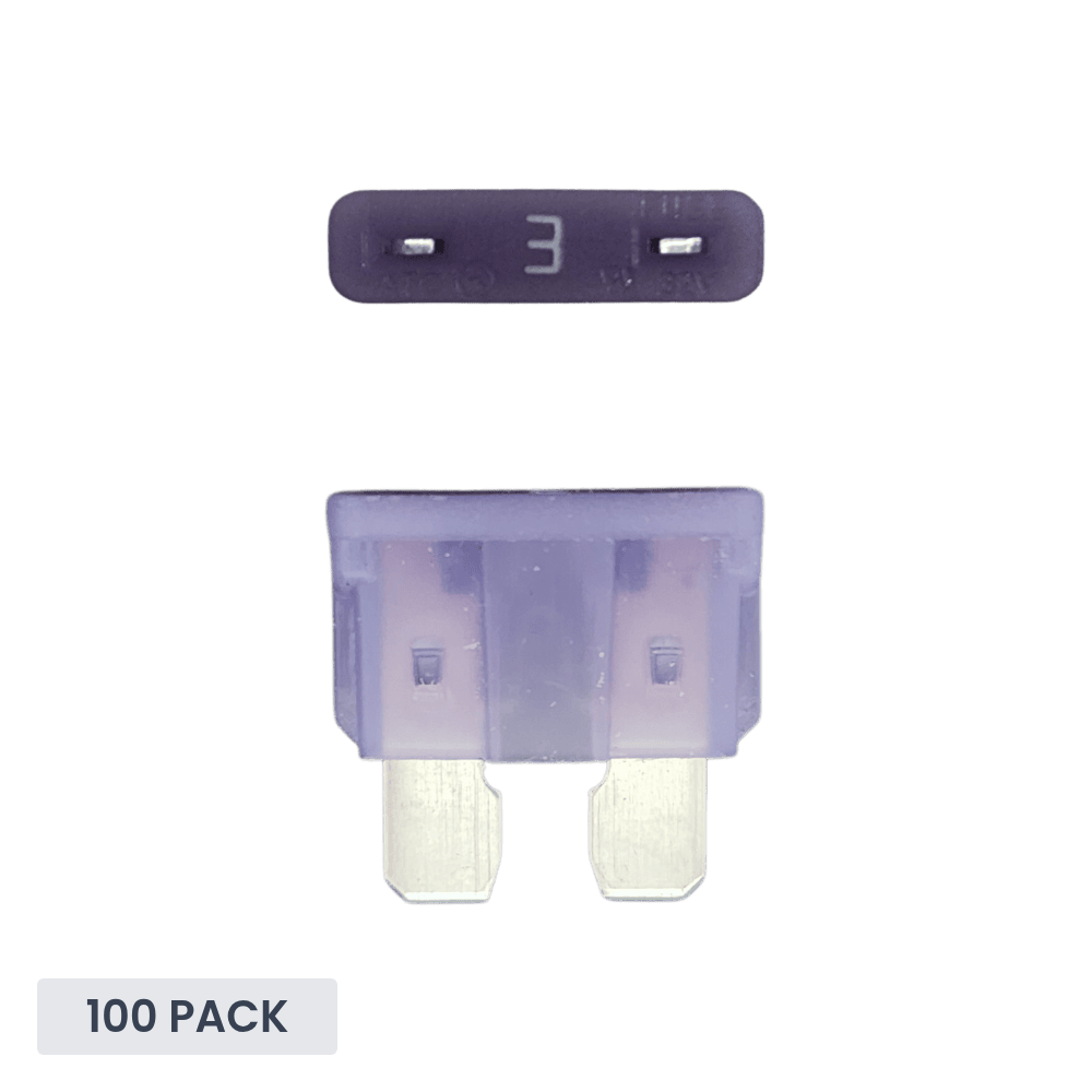 Exotronic 3A ATO/ATC Standard Automotive Blade Fuse - 100 pack