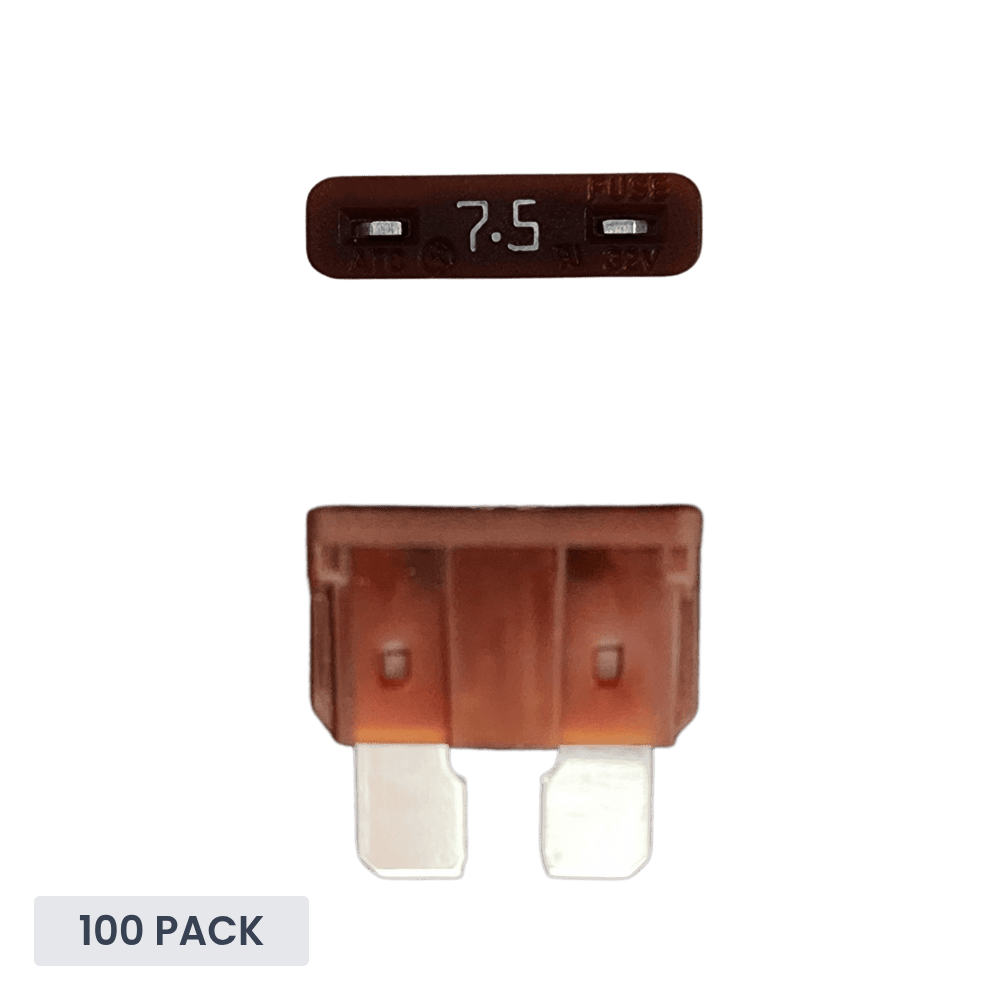 Exotronic 7.5A ATO/ATC Standard Automotive Blade Fuse - 100 pack
