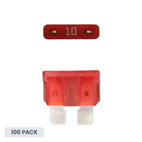 Exotronic 10A ATO/ATC Standard Automotive Blade Fuse - 100 pack