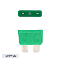 Exotronic 30A ATO/ATC Standard Automotive Blade Fuse - 100 pack