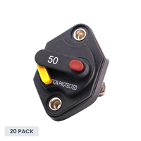 Exotronic 50A Mini Panel Mount Waterproof DC Circuit Breaker - 20 Pack