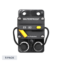 Exotronic 80A Surface Mount Waterproof DC Circuit Breaker - Side by Side - 5 Pack