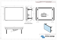 Technical dimension drawing of GX Touch 50 flush display showing measurements in millimetres