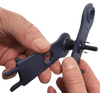 Close-up of hands using spanners to tighten a solar cable gland nut