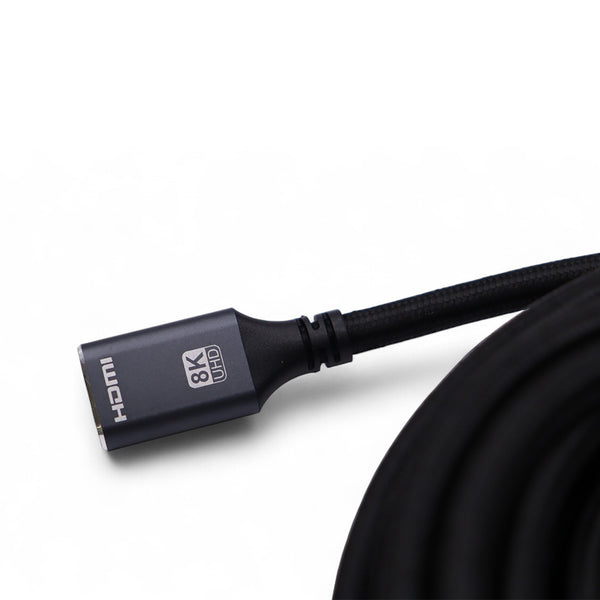 Close-up of male HDMI connector with gold-plated contacts