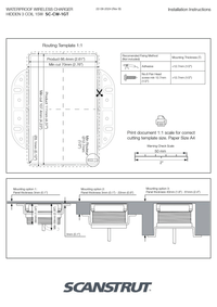 Routing template and mounting thickness options for different panel depths up to 61mm