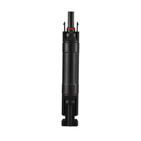 Front view of black cylindrical solar fuse holder with red sealing ring