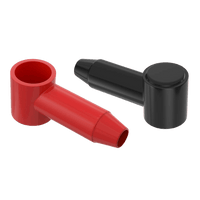 Pair of angled red and black cable insulated covers for 16-50mm² cables