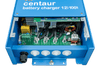 Close-up of internal circuitry and DC output terminals for battery connection