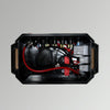 Top-down view inside open battery box showing heavy-gauge wiring, circuit breakers, and connector housings