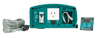 Front connection panel of inverter with RCD switch, AC socket, USB port, and included remote control panel