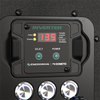 Detail of the 2000W inverter remote display and three illuminated accessory pushbutton switches