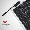 Water droplets on an IP68 waterproof junction box and surface of a Sunman flexible solar panel