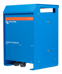 Side view of the Victron 8000W isolation transformer highlighting enclosure depth and assembly screws