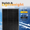 Graphic comparing the panel weight and thickness to competitors, stating it is lighter and slimmer
