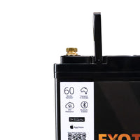 Close-up of lithium battery feature panel and raised carrying handle