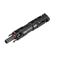 Side perspective view of solar connector showing the snap-in locking mechanism