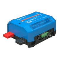 Left side view of Lynx Smart BMS with red and black terminal covers installed