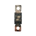 Top-down view of 300A Mega fuse with black housing and clear window