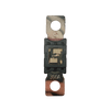 Top-down view of 300A Mega fuse with black housing and clear window