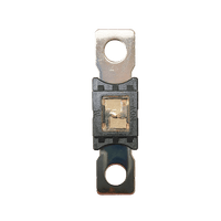 Rear view of 60A Mega fuse showing solid tin-plated copper construction