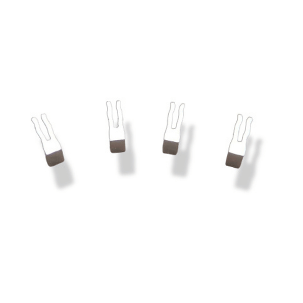 Set of four aluminium tank spacers with rubberised feet arranged in an arc for LPG cylinders