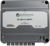 Front view of grey Morningstar EcoBoost MPPT 40A solar charge controller with status LEDs and USB ports