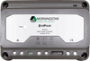 Front view of Morningstar EcoPulse 20A PWM solar controller showing status LEDs and terminals