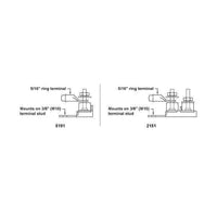 Installation diagram illustrating fuse block mounting on a battery stud and cable connection order