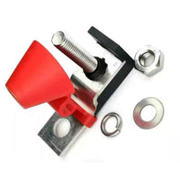 MRBF fuse block with nut and washers removed, displaying the bare terminal stud and mounting surface