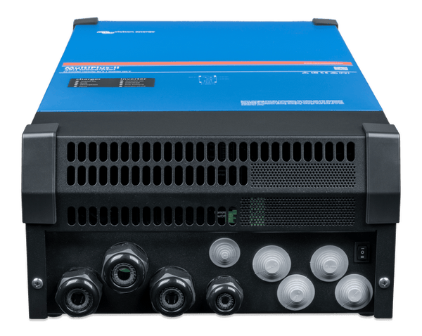 Bottom exterior view showing cable entry glands and main power toggle switch
