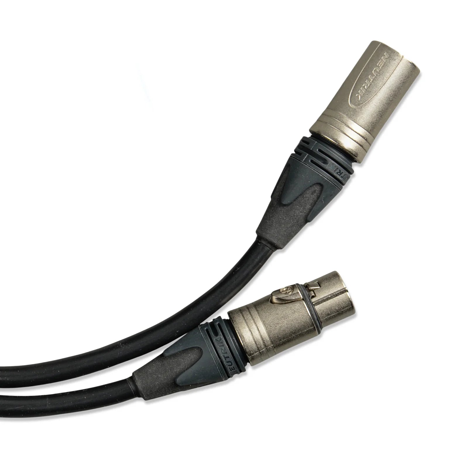 Detail of the male and female Neutrik XLR plugs used for secure in-line testing