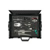 Open hard carry case displaying organized MC4 solar installation tools