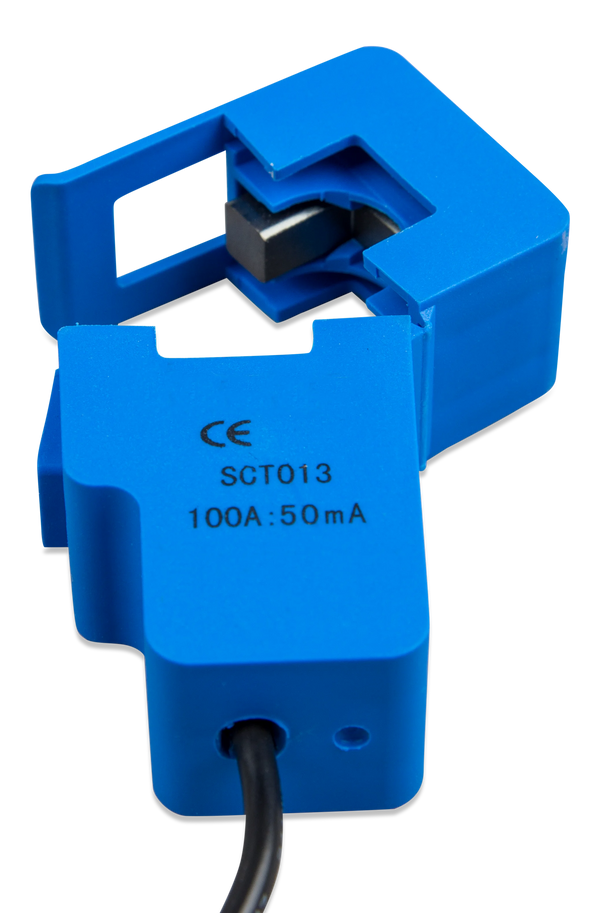 Open split-core current transformer showing the internal magnetic core