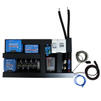 Top-down view of pre-wired board with attached AC cabling and communication wires