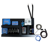 Top-down view of pre-wired board with attached AC cabling and communication wires