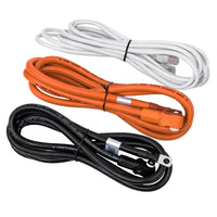 Pylontech cable kit with orange and black 4 AWG power cables and white RJ45 communication cables