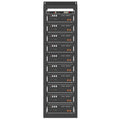 Pylontech black indoor open cabinet rack housing ten UP5000 battery storage modules